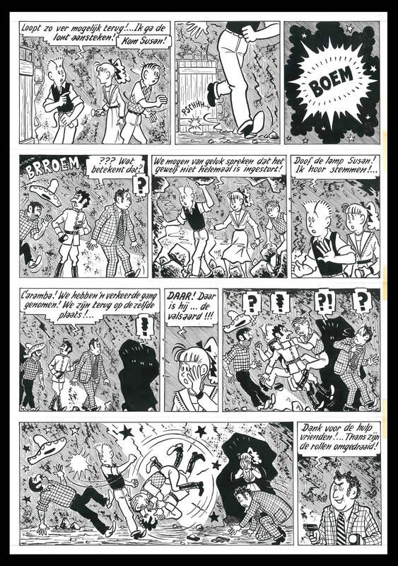 Pom, Piet Pienter en Bert Bibber 11 : Avontuur in San Doremi - Planche originale