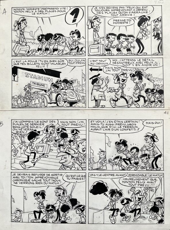 Modeste et Pompon par Dino Attanasio - Planche originale