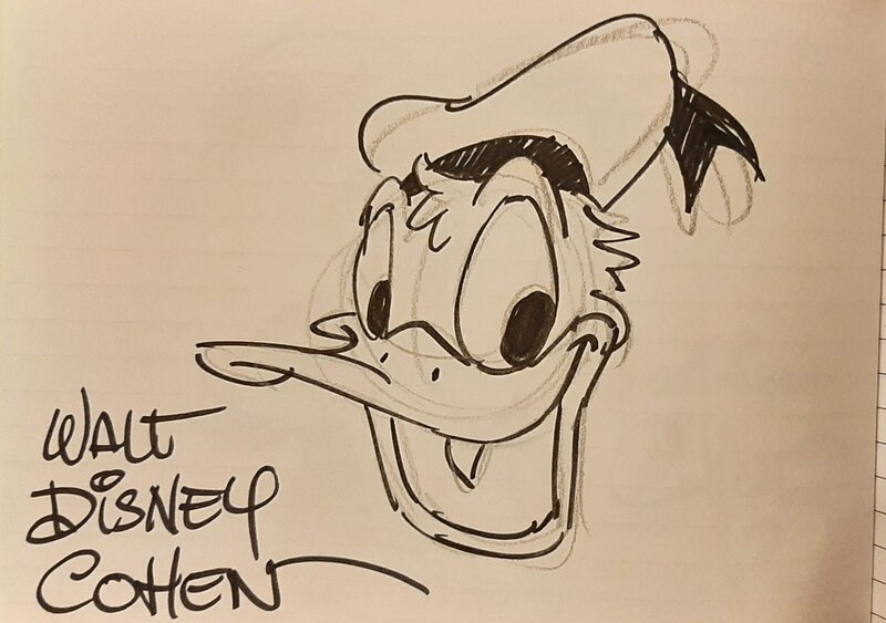 Patrick Cohen, Portrait de Donald (Walt Disney) - Dédicace