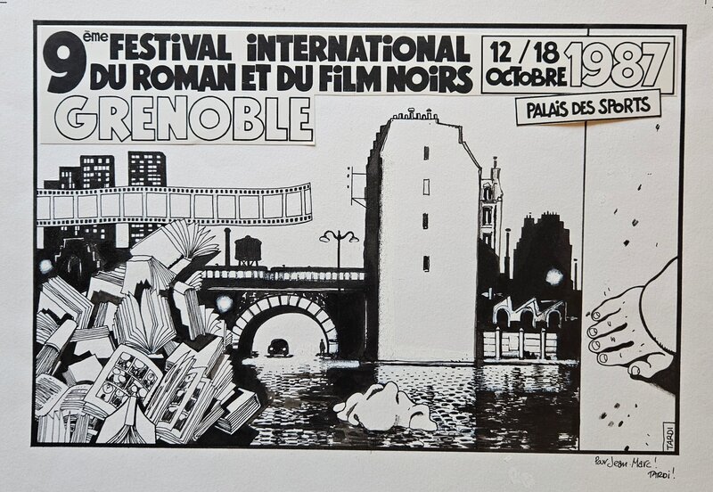 Jacques Tardi, 1987 - Festival international de Grenoble pour le roman et film noirs - Illustration originale