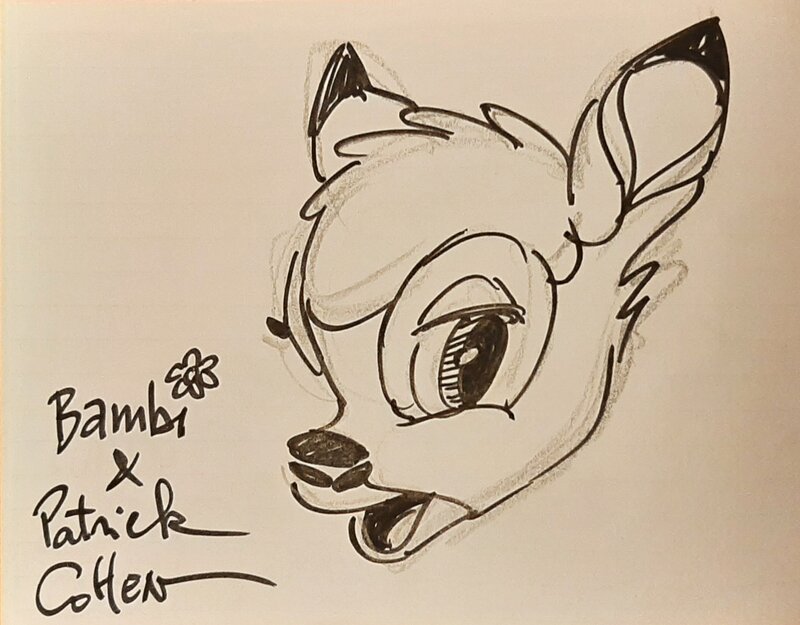 Tête de Bambi par Patrick Cohen - Dédicace