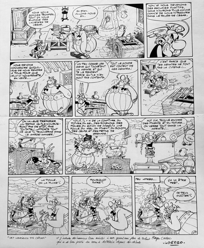 Albert Uderzo, Asterix obelix les lauriers de Cesar - Planche originale