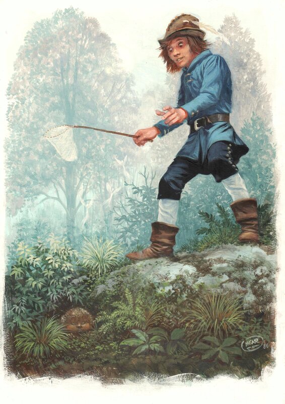 Hans Kresse, Flux en de Zwarte Magiër - Original Illustration