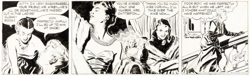 Alex Raymond, Rip Kirby - #1207 - 9 Janvier 1950 - Planche originale