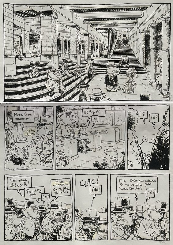 Phicil, Georges Frog#4, American Dream, planche n°12, 2010. - Planche originale