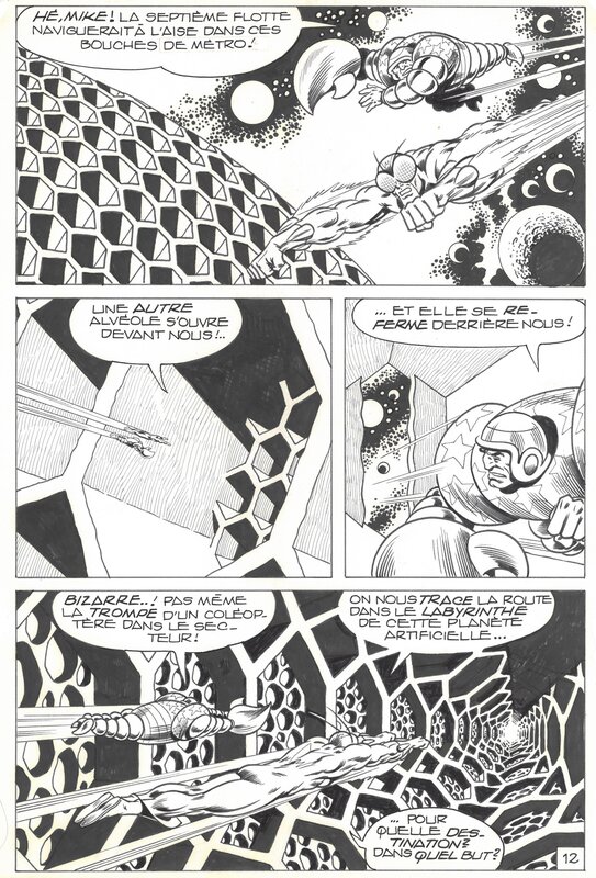 En vente - Jean-Yves Mitton, 1980 - Mikros : Rush sur la Ruche - Planche originale En vente - Jean-Yves Mitton, 1980 - Mikros : Rush sur la Ruche - Planche originale