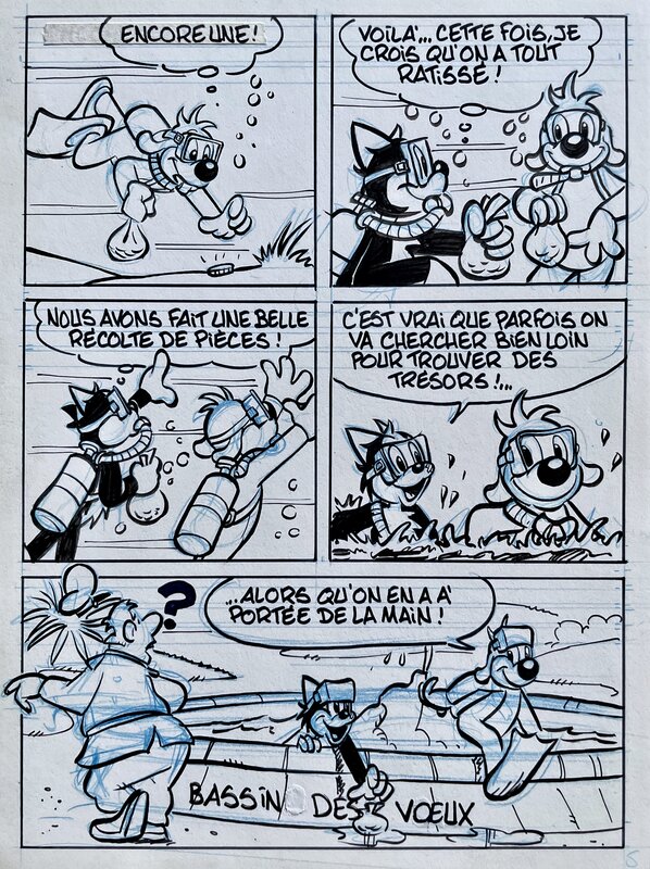 En vente - Louis Cance, José Cabrero Arnal, 1989 - Pif et Hercule : Trésors sous-marins - Planche originale