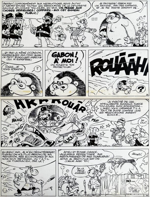 Achille Talon et le Quadrumane Optimiste - Michel Greg - planche originale n°5 - comic art - Planche originale