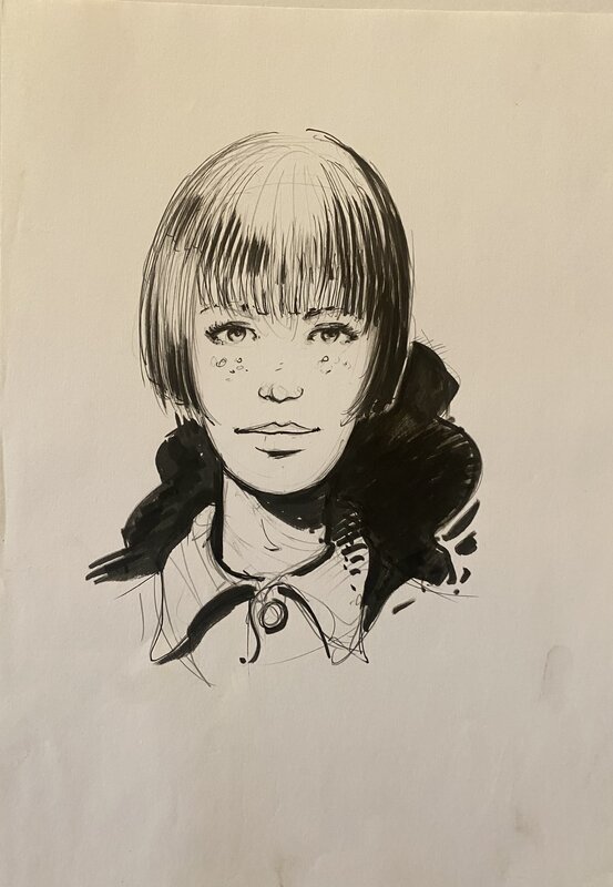 Stéphan Agosto, illustration originale, portrait de Louise Simon, 