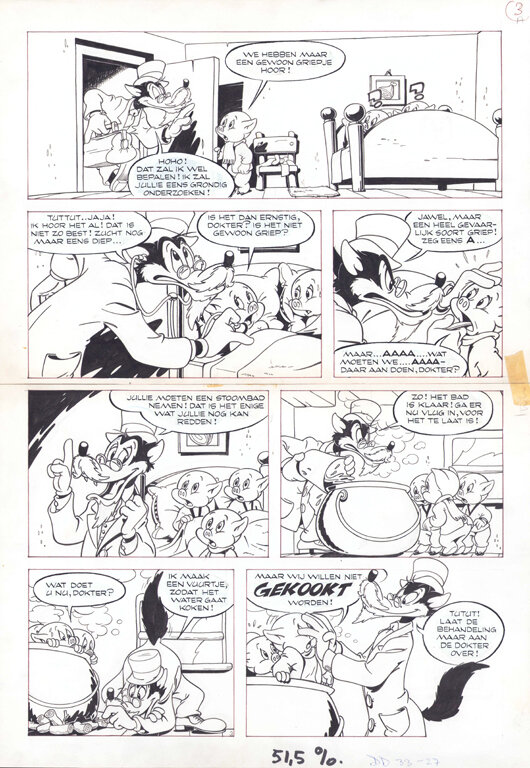 Ed van Schuijlenburg | 1975 | De grote boze wolf - Planche originale