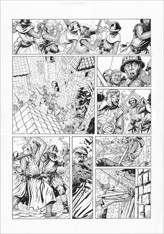 En vente - Dan Ianos, La Croix sanglante T2 planche 04 - Planche originale