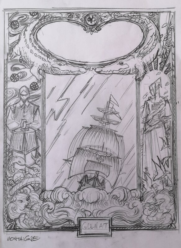 En vente - Thimothée Montaigne, Projet de couverture 1629 tome 1 l'apothicaire du diable - Illustration originale