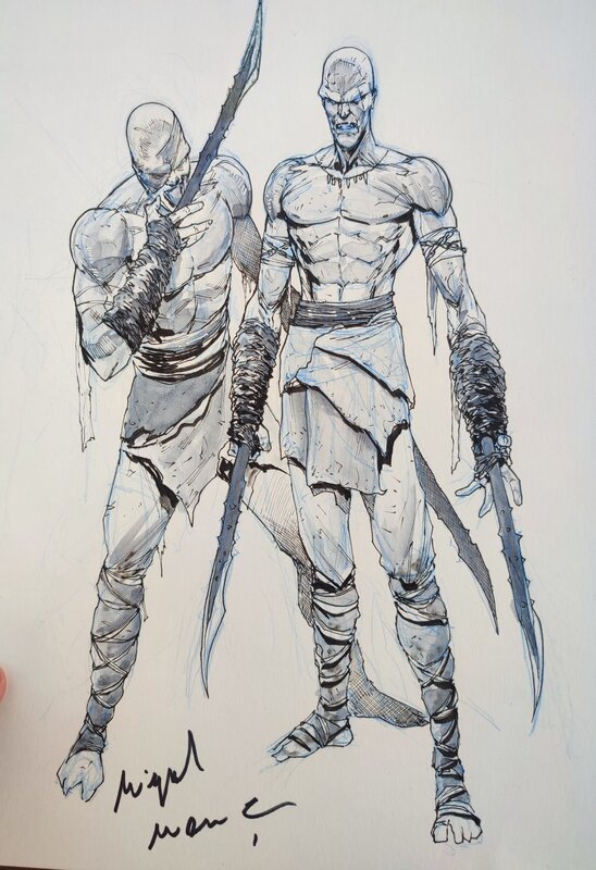 Miguel Mendonça, Study for alien thugs - Illustration originale