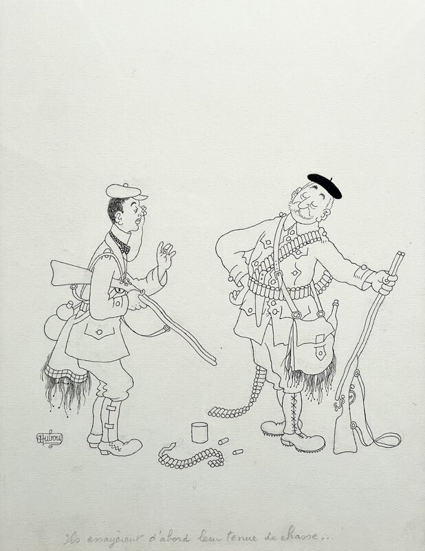 Albert Dubout, Marcel Pagnol, Dubout 1958 : La Gloire de mon père (Pagnol) - Illustration originale