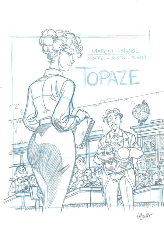 Eric Hübsch, Crayonné de la couverture du tome 1 de Topaze - Original Cover