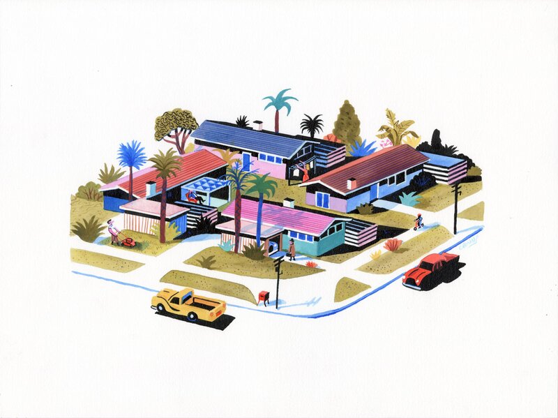 For sale - Alexandre Clérisse, Illustration originale inspirée d’une case de Moonlight Express - Original Illustration