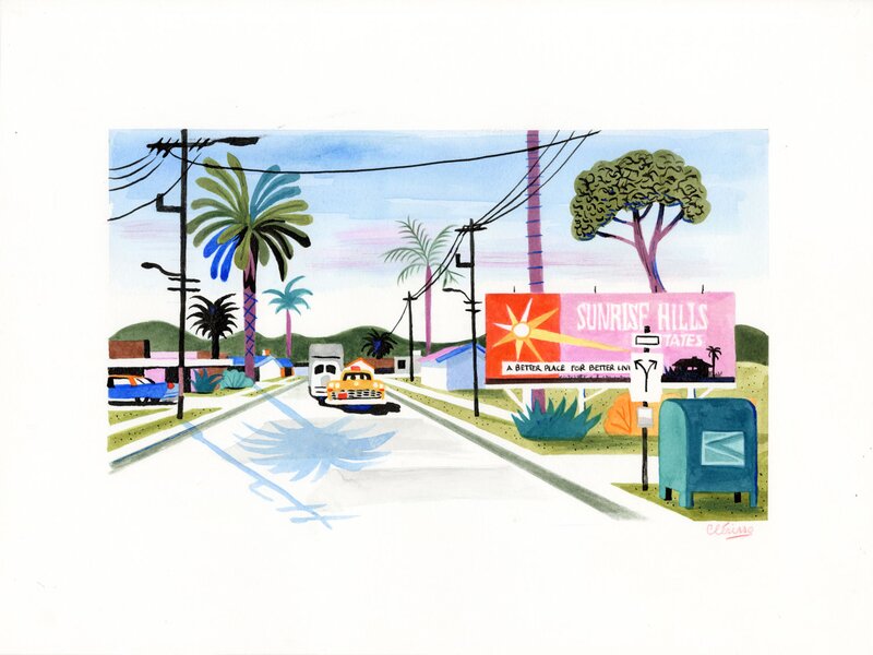 En vente - Alexandre Clérisse, Illustration originale inspirée d’une case de Moonlight Express - Illustration originale