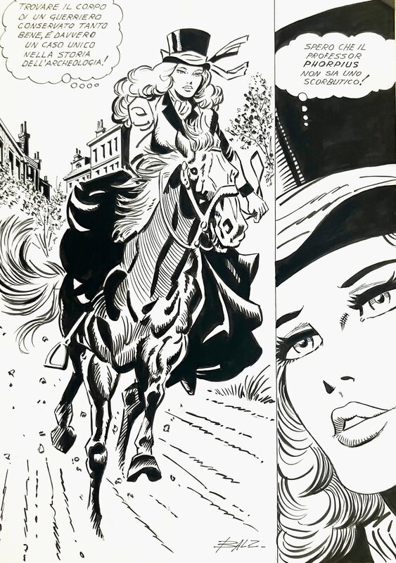 Birago Balzano, Zora la vampira - Illustration originale de Zora - Planche originale