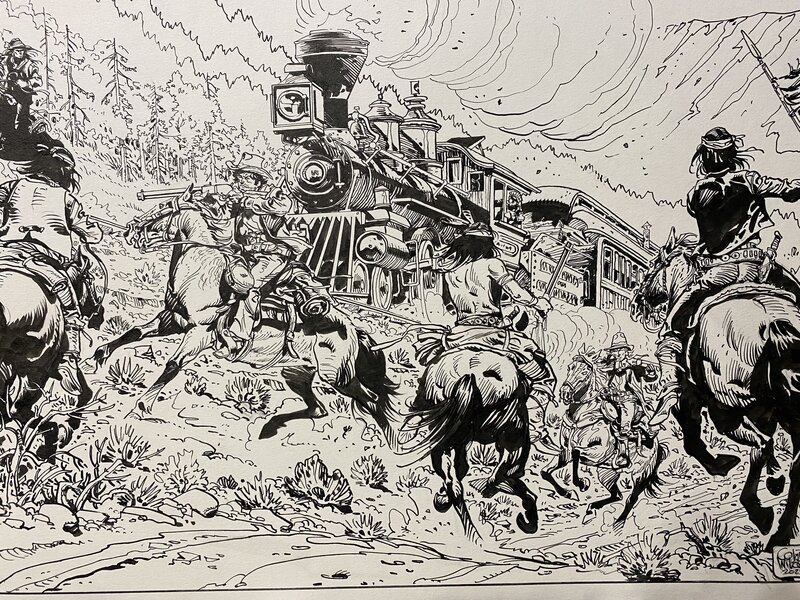 WILSON Colin, Blueberry L'attaque du train 2025 - Illustration originale
