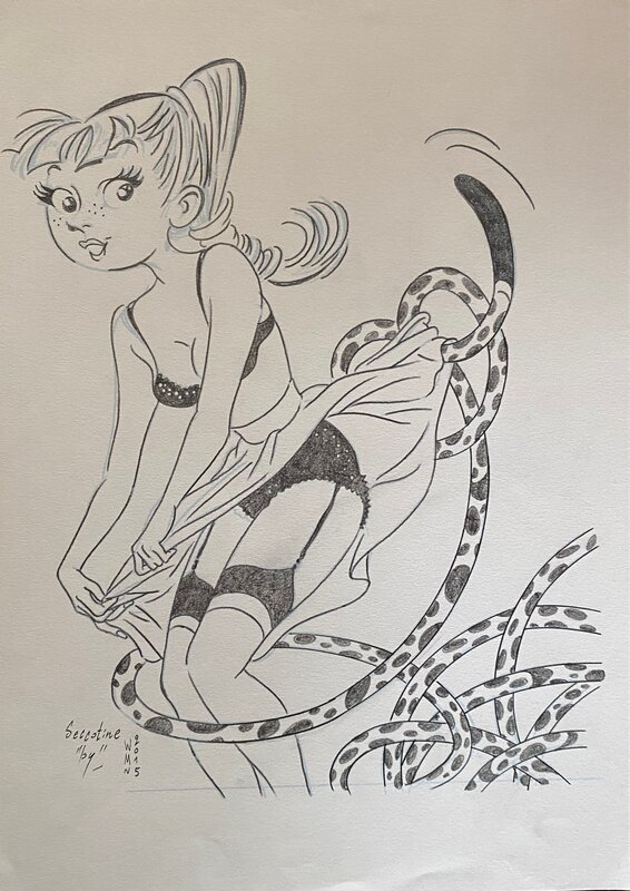 Walter Minus, illustration originale, hommage à Franquin,