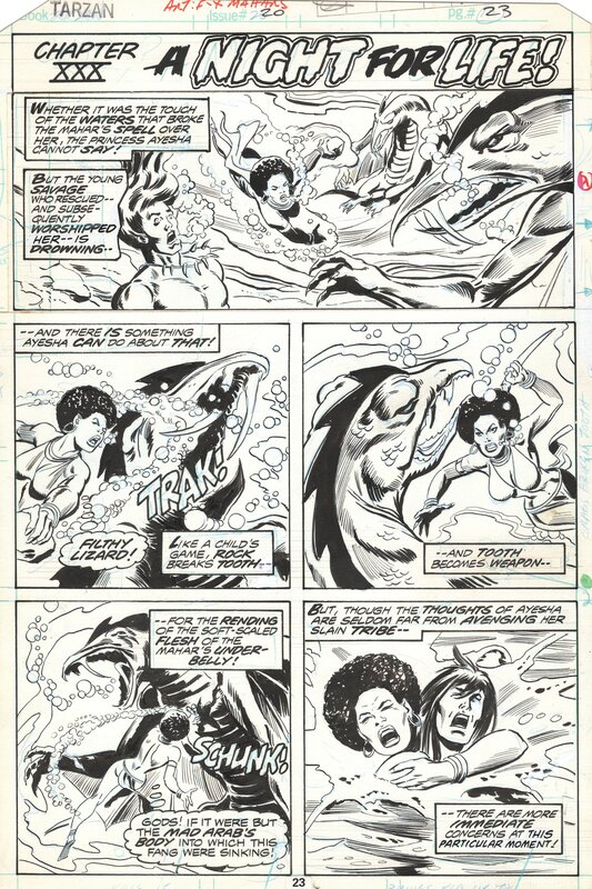 En vente - Sal Buscema, Bill Mantlo, Bob Hall, David Kraft, Tarzan [Blood Bond] #20 - Planche originale