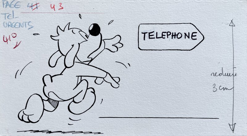 En vente - Michel Motti, José Cabrero Arnal, 1980'S - Pif et Hercule : Téléphone - Illustration originale En vente - Michel Motti, José Cabrero Arnal, 1980'S - Pif et Hercule : Téléphone - Illustration originale