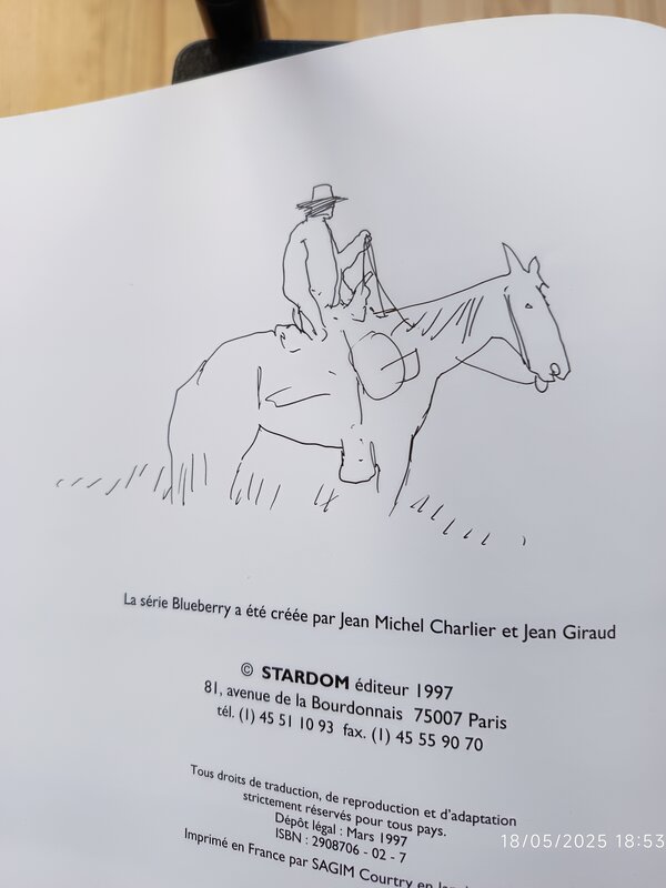 Blueberry à cheval par Jean Giraud - Dédicace