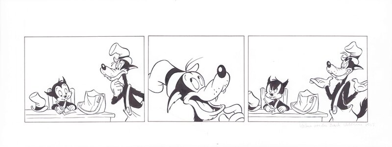 Wilma van den Bosch | Grote Boze wolf stripje Brievenbus - Planche originale