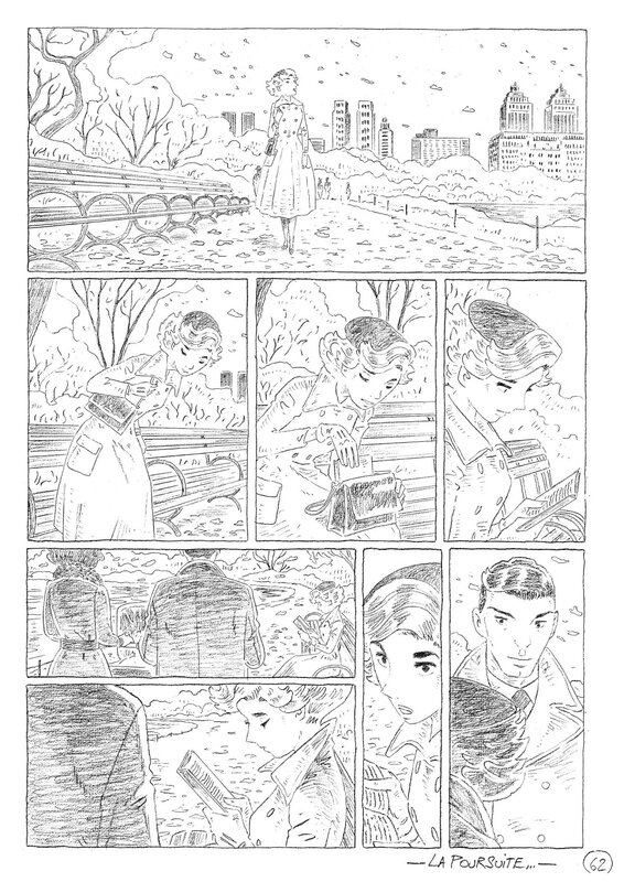 En vente - Cyril Bonin - la poursuite du bonheur P.62 - Planche originale