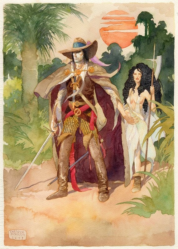 Alvar Mayor y Lucia by Enrique Breccia - Original Illustration