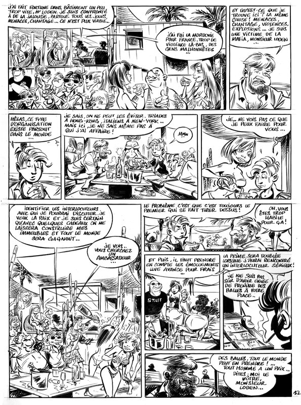 En vente - Serge Carrère, Tropézienne Dum Dum pl12 - Planche originale
