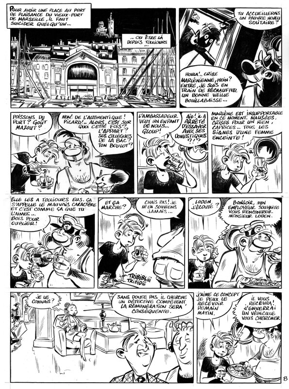 En vente - Serge Carrère, Tropézienne Dum Dum.  pl8 - Planche originale