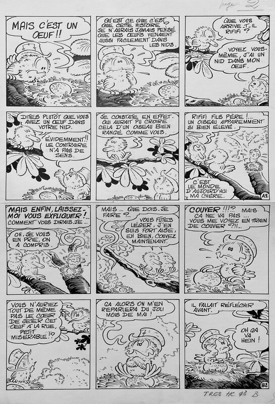 En vente - Guy Mouminoux, 1970 - Rififi le moineau turbulent : Sixième Acte - Planche originale