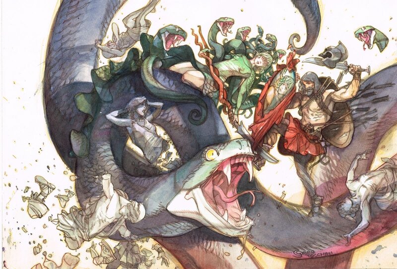 Persée VS Médusa par Greg Tocchini - Planche originale