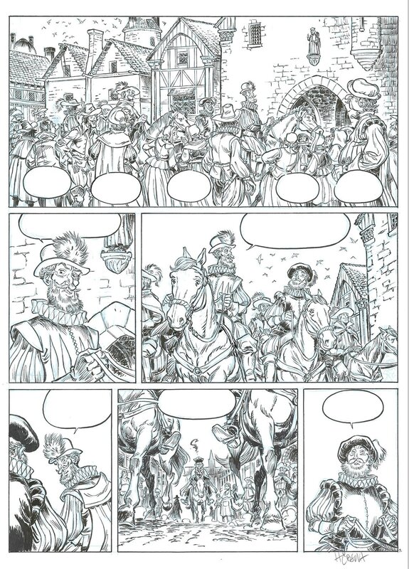Eric Hübsch, Planche 9 de La Chandelle du Bon Roy Henri - Planche originale