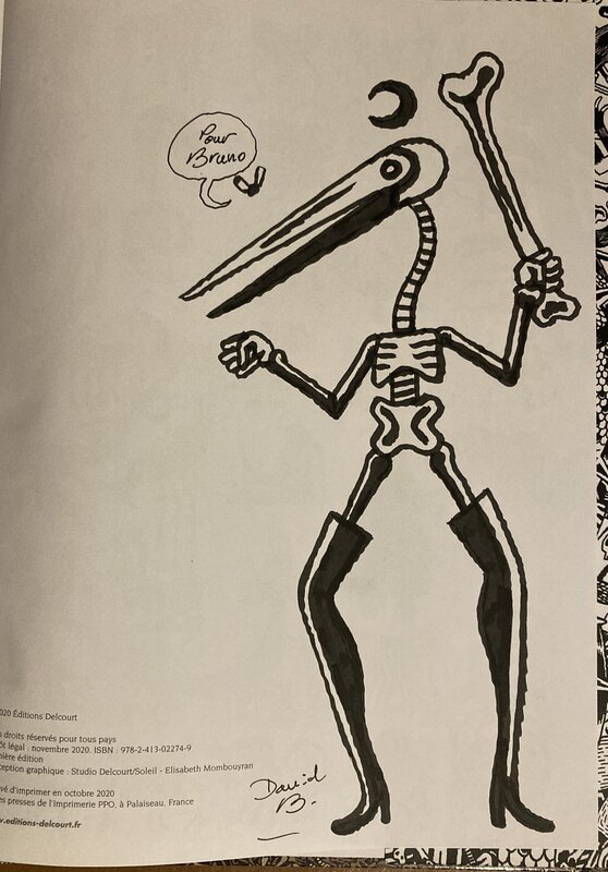 David B., Joann Sfar, Lewis Trondheim, Alexandra par David B - Sketch David B., Joann Sfar, Lewis Trondheim, Alexandra par David B - Sketch