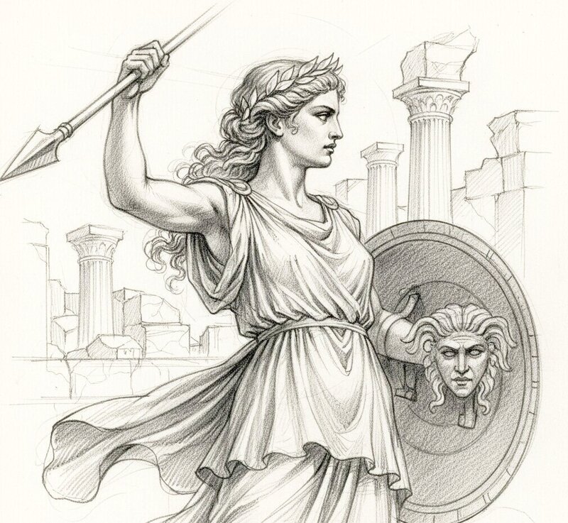 Athena by Mohamed Aouamri - Original Illustration