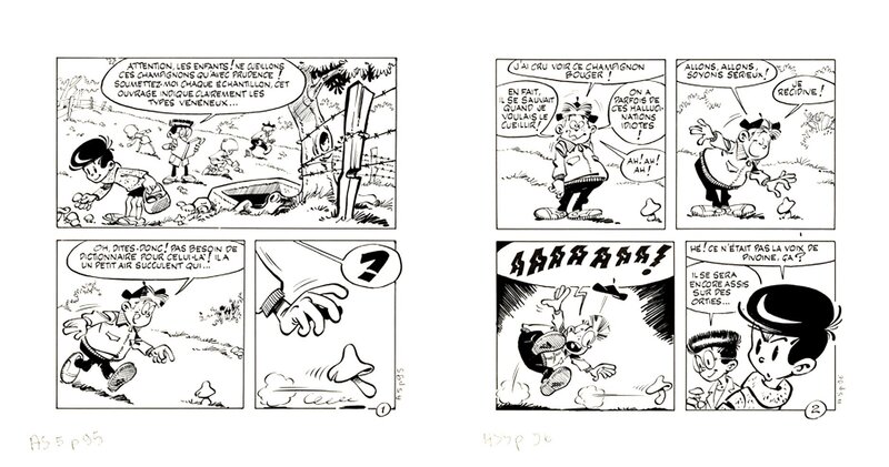 Greg, Les As : Le Champignon volé - Planche originale