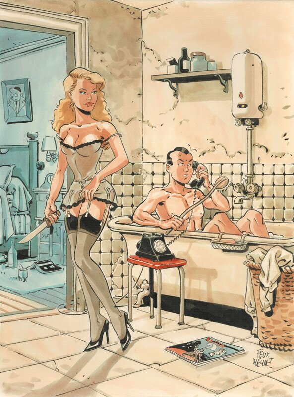 Félix Meynet, Illustration originale Chaland - Illustration originale