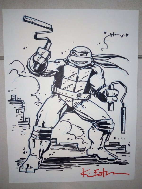 En vente - Planche originale TMNT tortues ninja / kevin eastman - Illustration originale