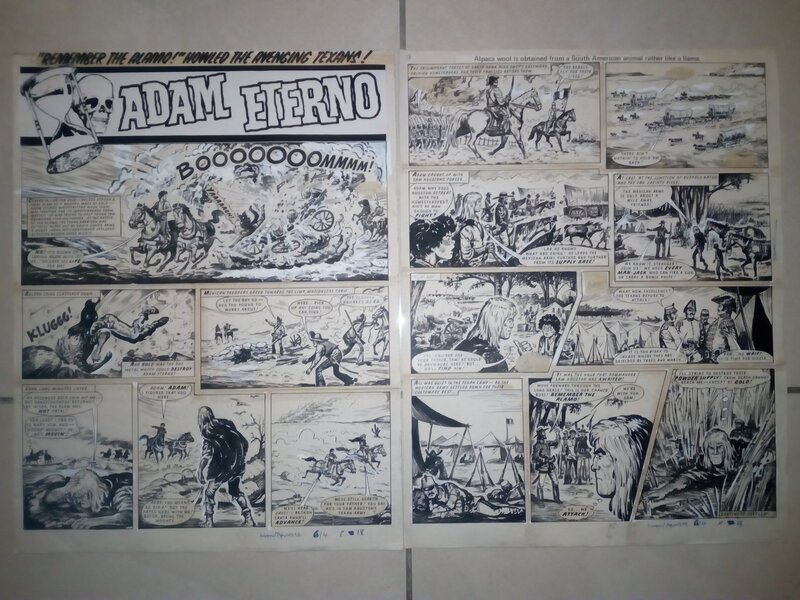 En vente - Adam eterno lot de 2 planches consécutives / Francisco Solano Lopez - Planche originale