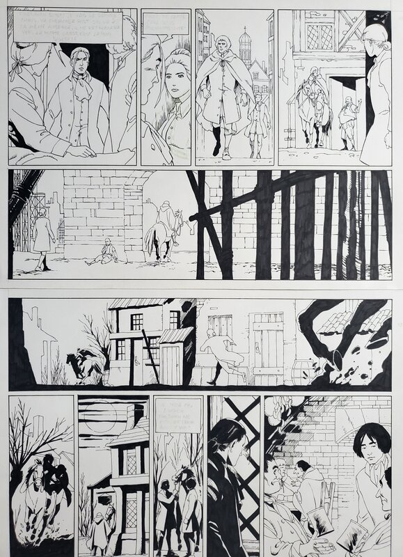 Augustin Popescu, La ROSE ET LA CROIX    T3 LA LOGE DE VIENNE - Planche originale