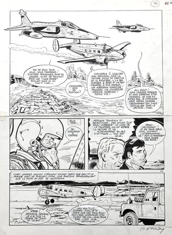 En vente - DAN COOPER par Albert Weinberg - Planche originale