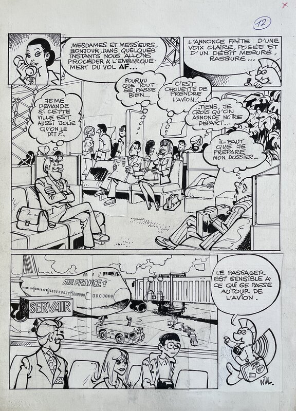 En vente - Will, 1985 - le Voyage de Mr Gulliver : Page 12 - Planche originale