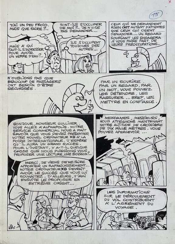 En vente - Will, 1985 - le Voyage de Mr Gulliver : Page 15 - Planche originale