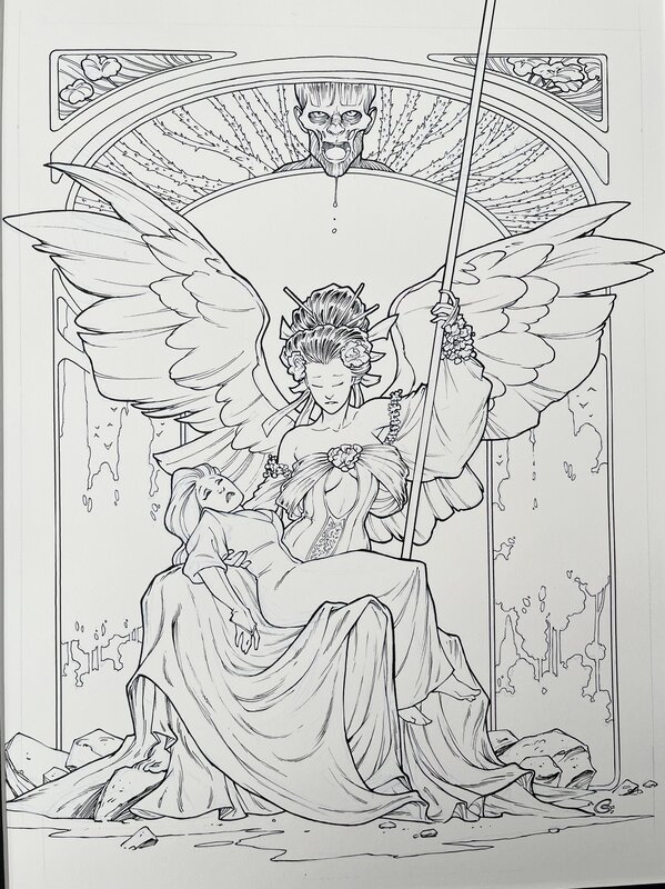 Sylvain Guinebaud, Illustration originale sur le thème de la serie Harkhanges - Planche originale