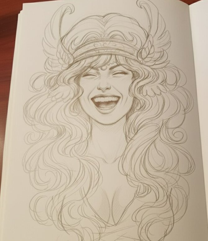 Déessé ailée by Ingrid Liman - Sketch