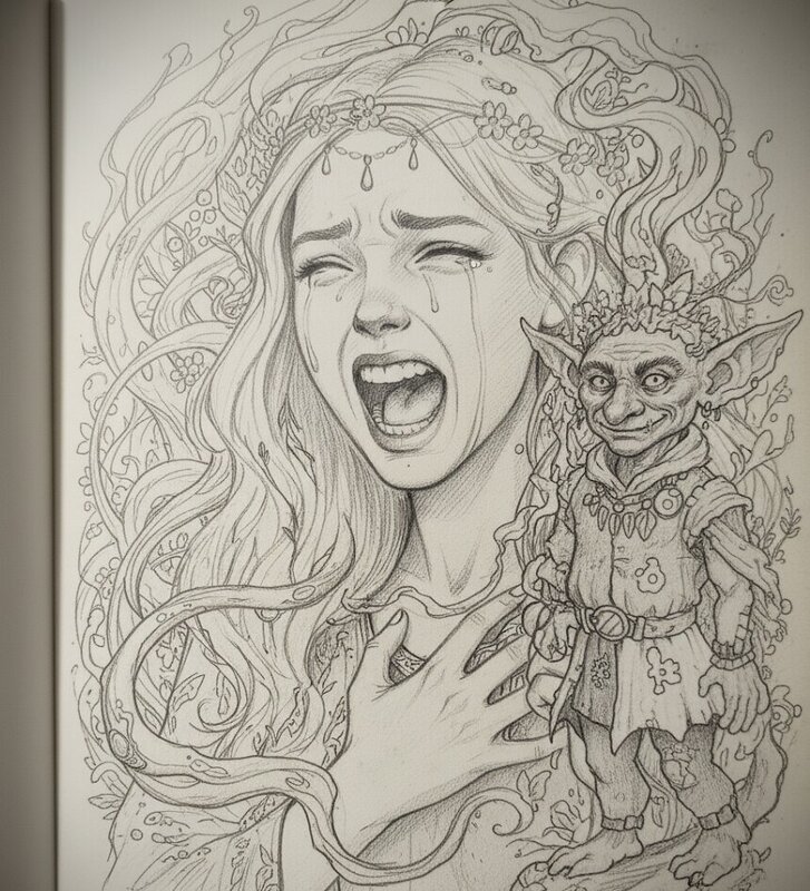Yseult par Brian Froud - Illustration originale