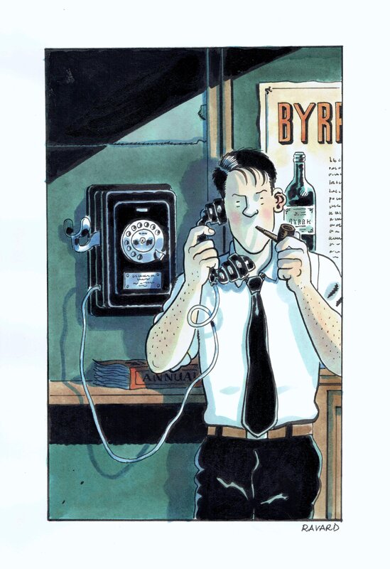En vente - François Ravard, 2020 - Nestor Burma : Ex Libris - Illustration originale