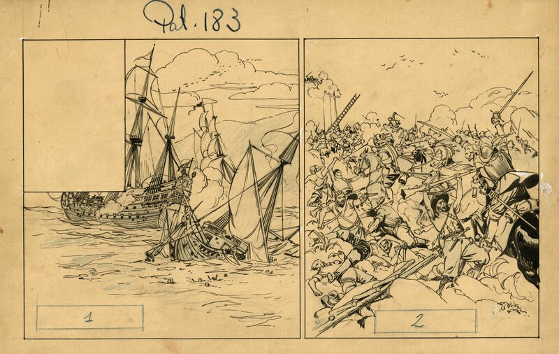 En vente - Salinas : Planche d'Hernan el Corsario - Planche originale En vente - Salinas : Planche d'Hernan el Corsario - Planche originale